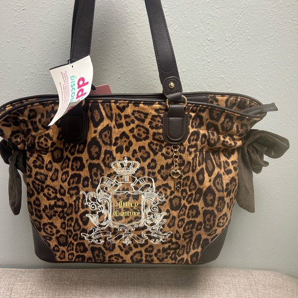 Juicy Couture Brown Leopard Tote with Black Accents - Picture 1 of 1
